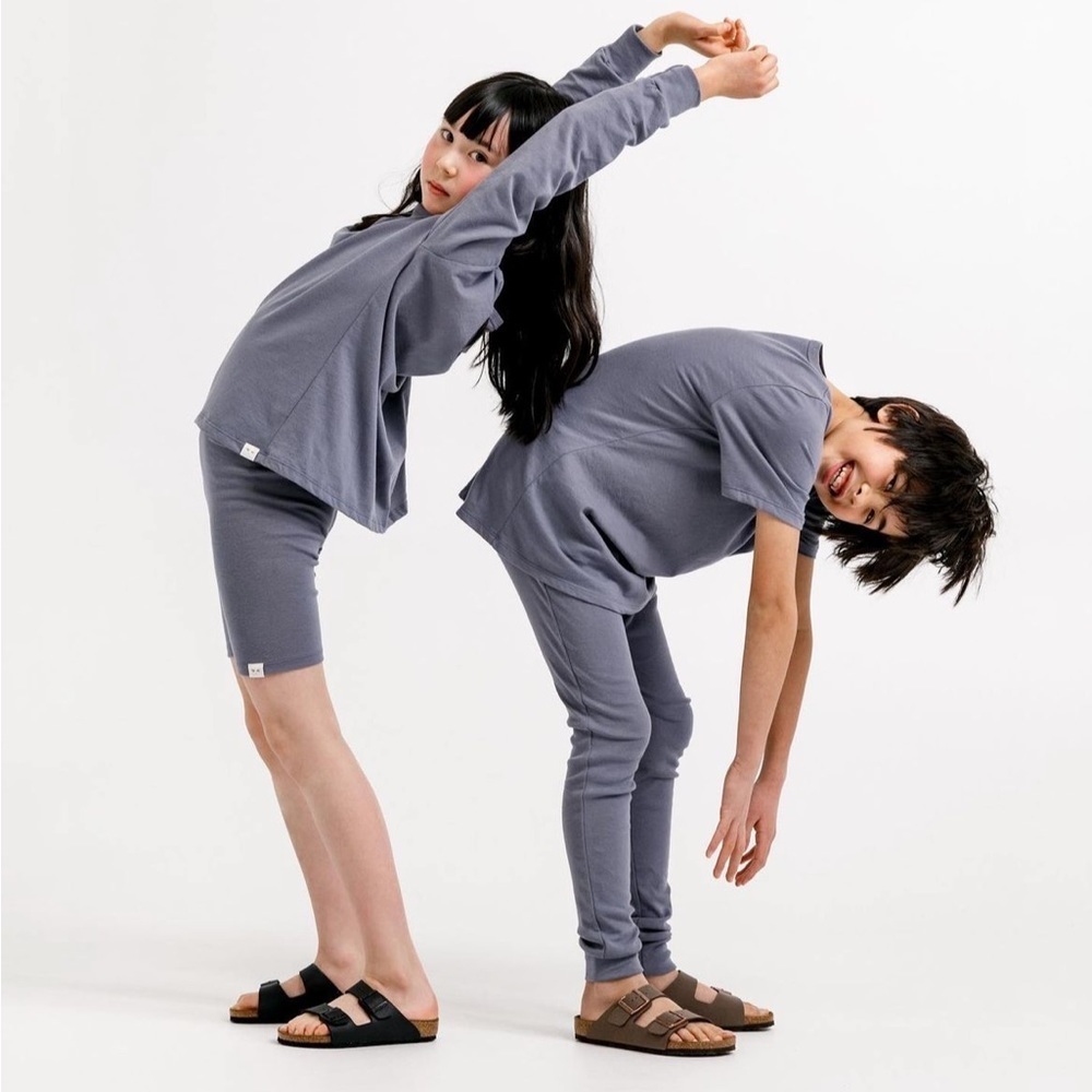 Petits Vilains Felix Boxy Longsleeve Tee in Dusty Blue Size 2/3​​​